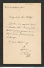 Nachlass Franz Steindachner, Brief von E. Ludwig an Franz Steindachner (18.09.1910), Inv.Nr. 314.01, Seite 1